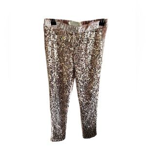 Joyfolie Rose Gold Sequin Kids Size 7 Shimmer Glitter Girly Festival Leggings